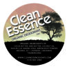 A circular sticker for clean essence organic deodorant.